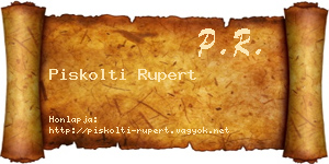 Piskolti Rupert névjegykártya